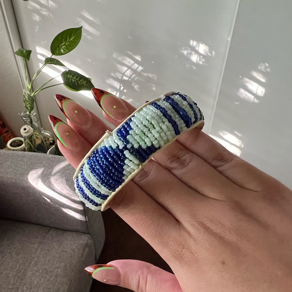 Vintage Beaded Leather Bracelet